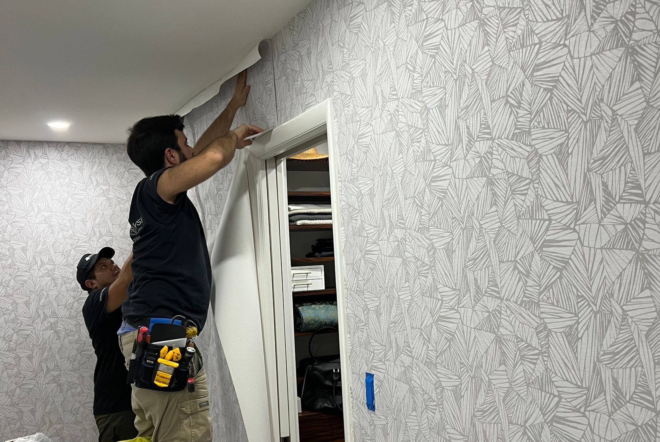 Luxury wallpaper installation project